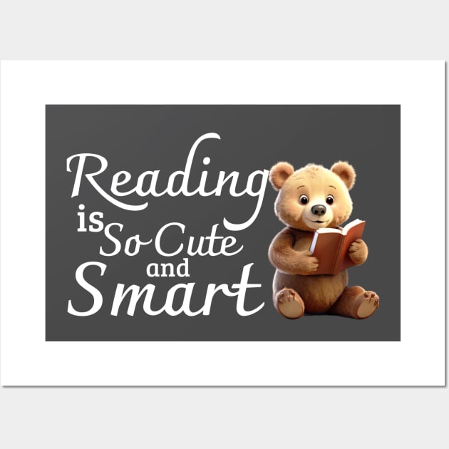 reading is so cute and smart white Wall Art by mdr design